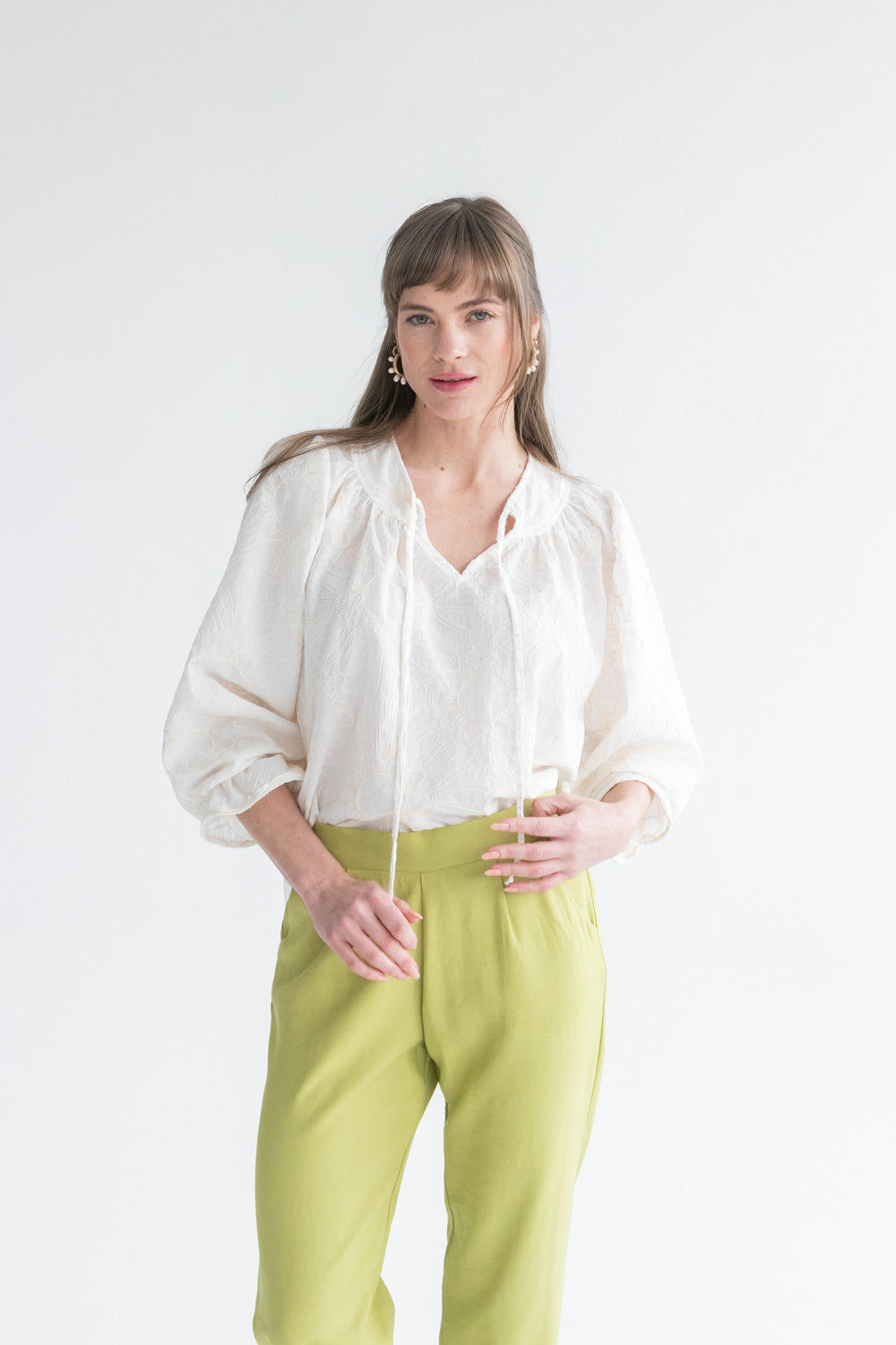 Bali Top Embroidered White Floral-TOPS-kindacollection-Kinda