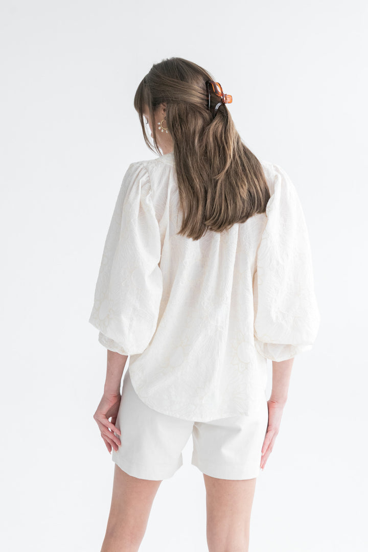 Bali Top Embroidered White Floral-TOPS-kindacollection-Kinda