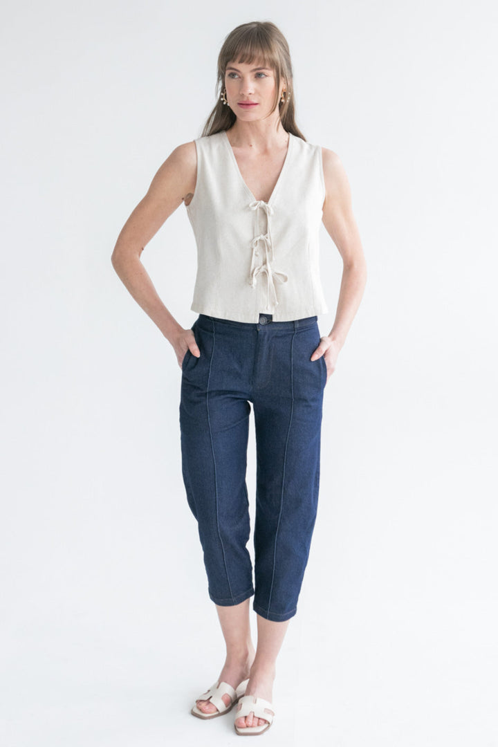 Wilson Waistcoat Sand-TOPS-kindacollection-Kinda