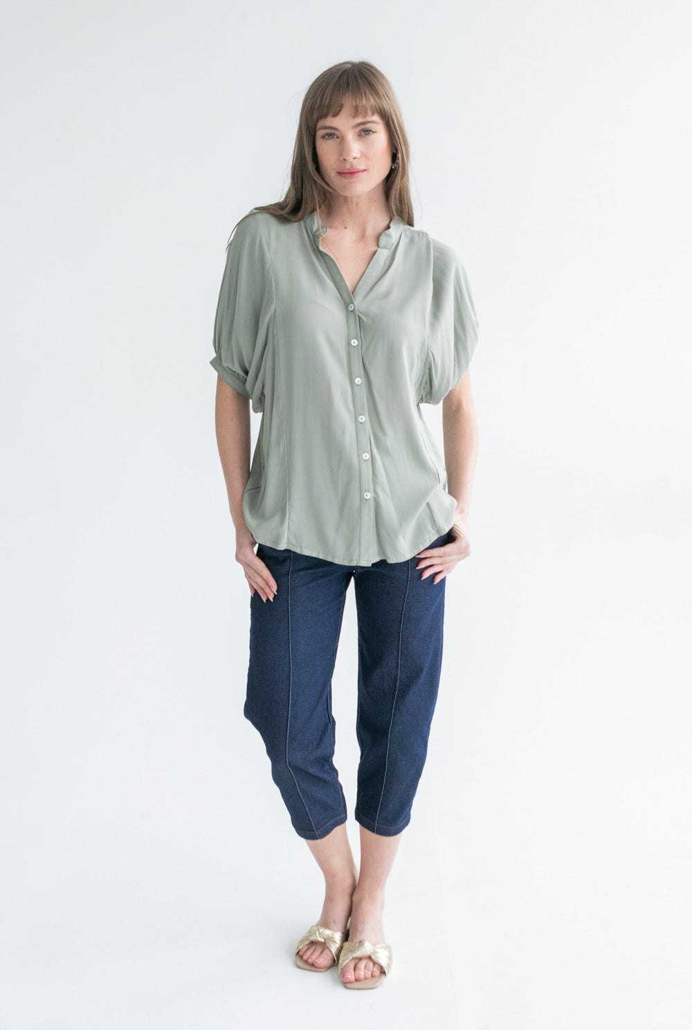 Gabi Blouse Sage-TOPS-kindacollection-Kinda