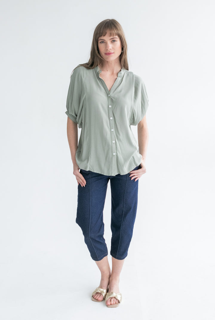 Gabi Blouse Sage-TOPS-kindacollection-Kinda