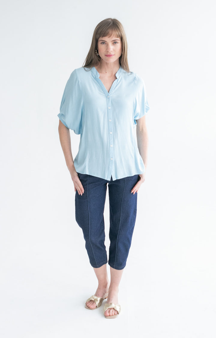Gabi Blouse Cool Blue-TOPS-kindacollection-Kinda