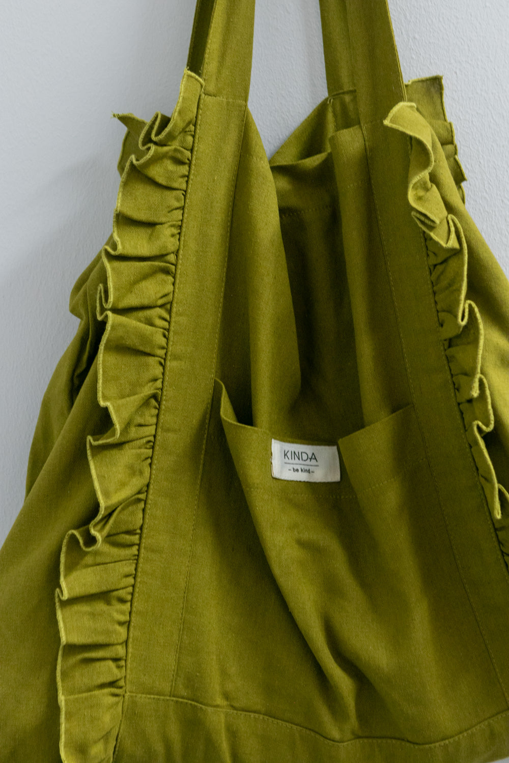 Dream Ruffle Bag Ecru Olive-ACCESSORIES-kindacollection-Kinda
