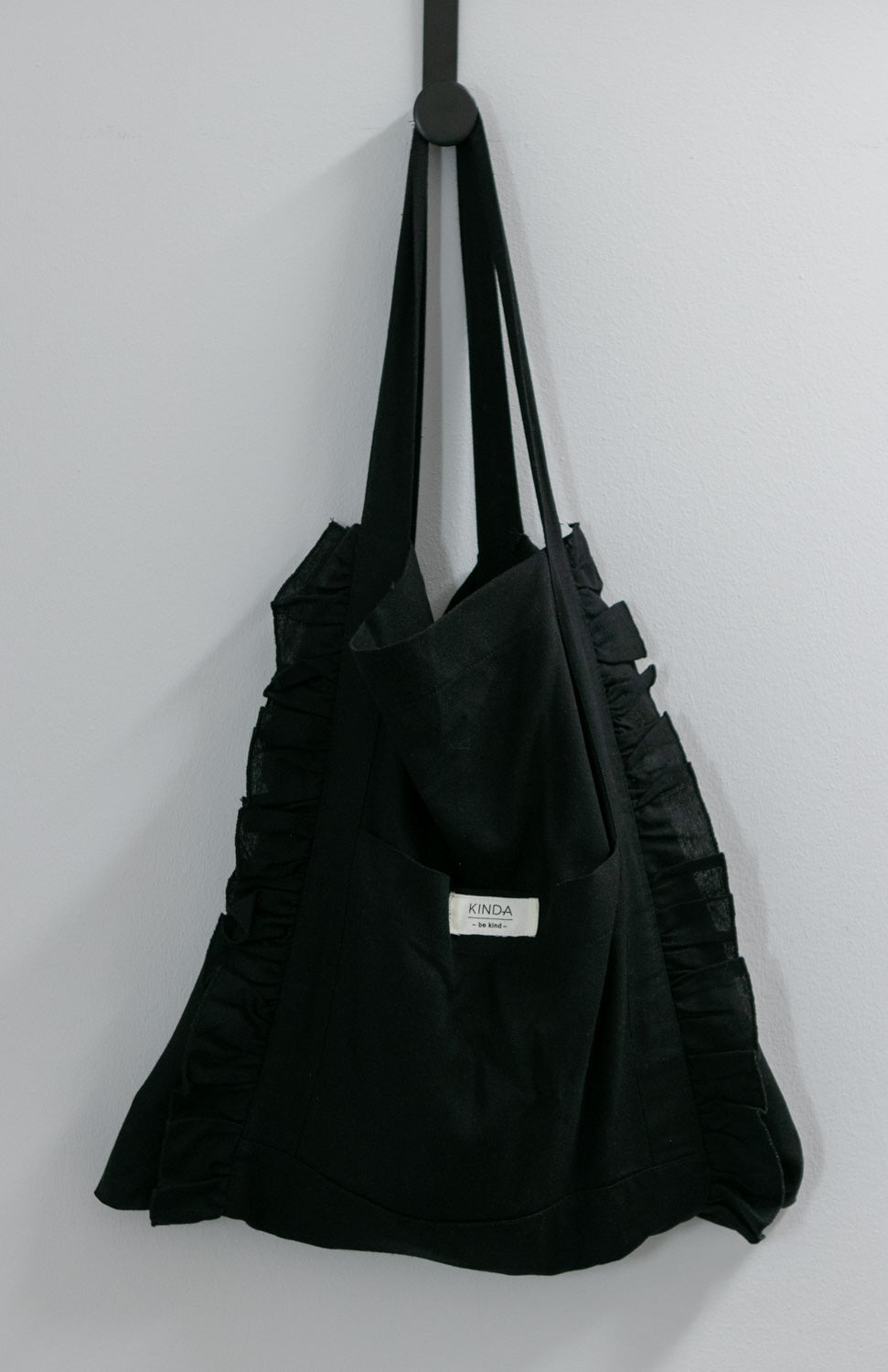 Dream Ruffle Bag Black-ACCESSORIES-kindacollection-Kinda