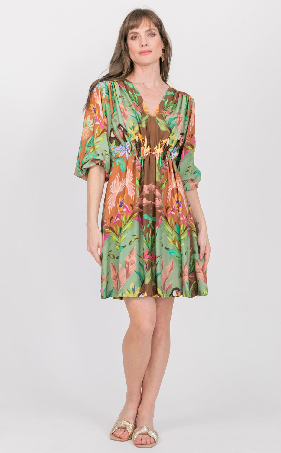 Arniston Short Dress Coco Toucan-DRESSES-Kinda-Kinda