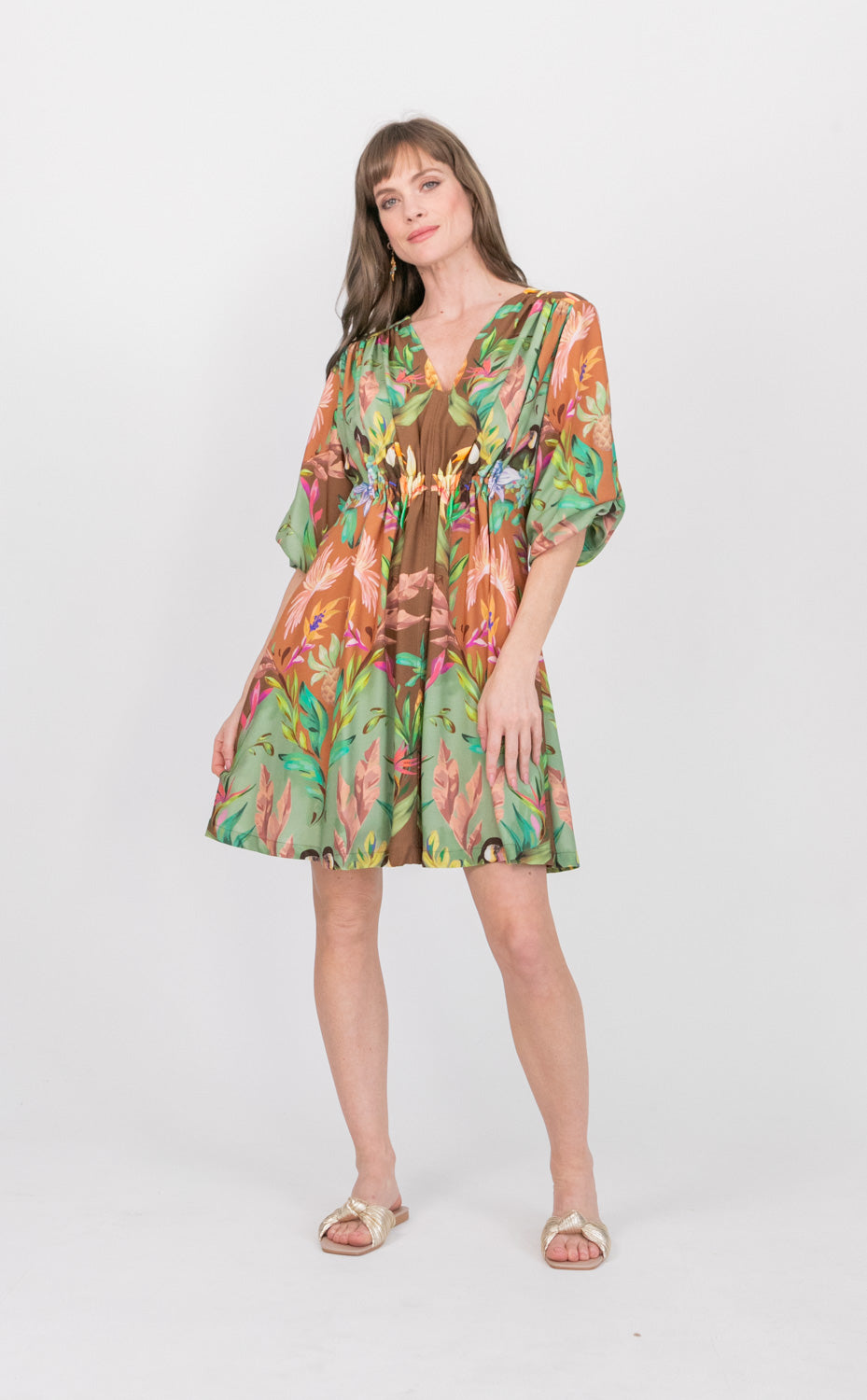 Arniston Short Dress Coco Toucan-DRESSES-Kinda-Kinda