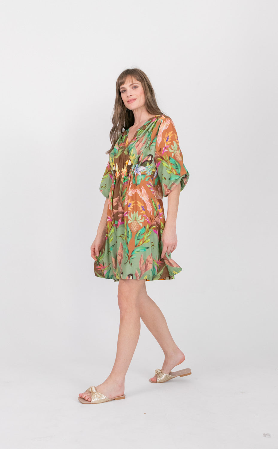 Arniston Short Dress Coco Toucan-DRESSES-Kinda-Kinda
