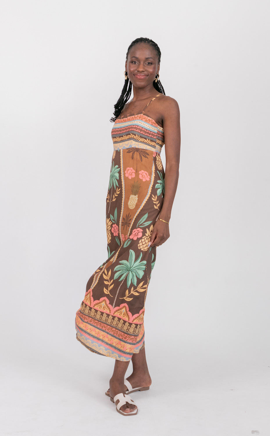 Calista Dress Coco Pineapple Print-DRESSES-kindacollection-Kinda