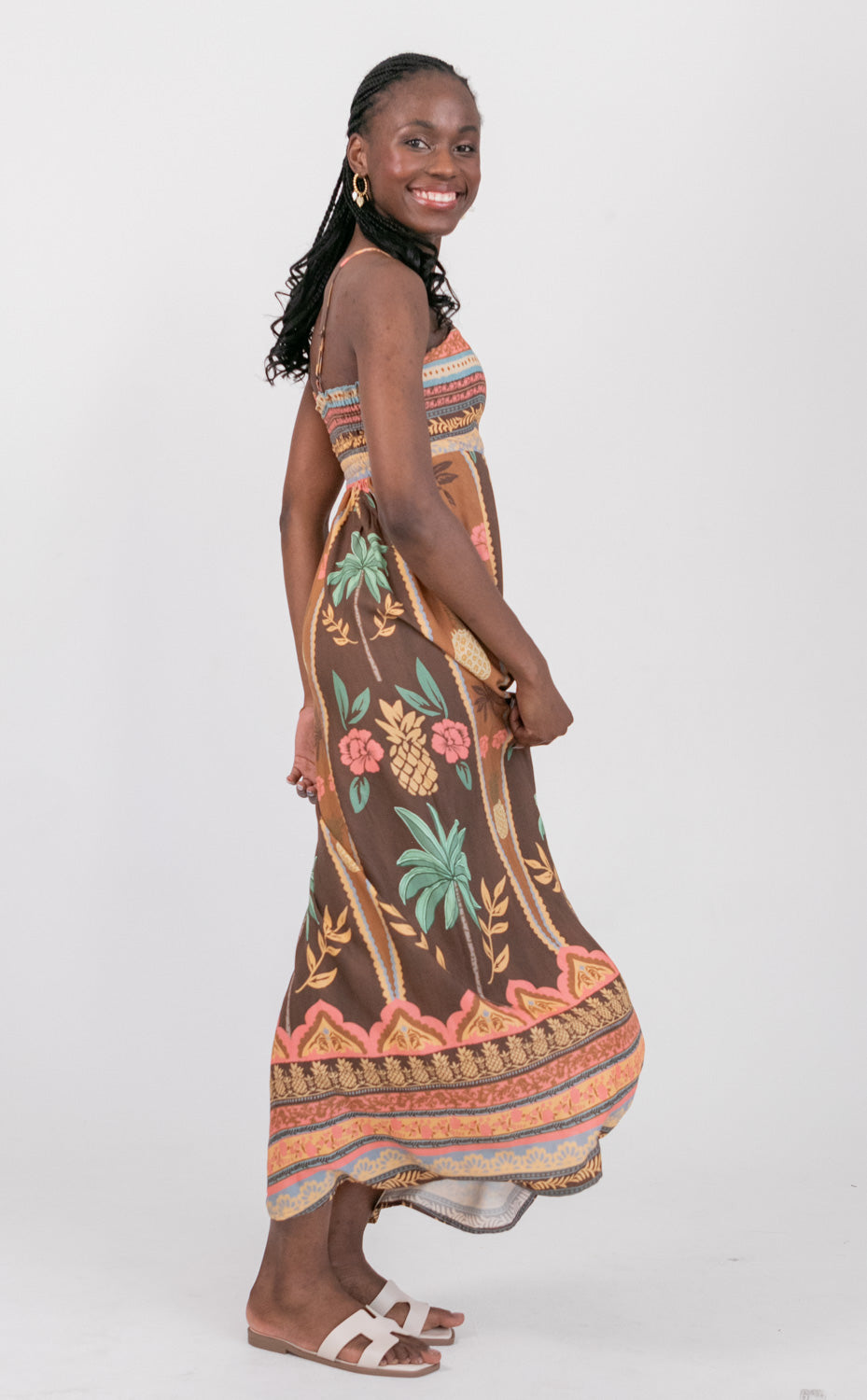 Calista Dress Coco Pineapple Print-DRESSES-kindacollection-Kinda