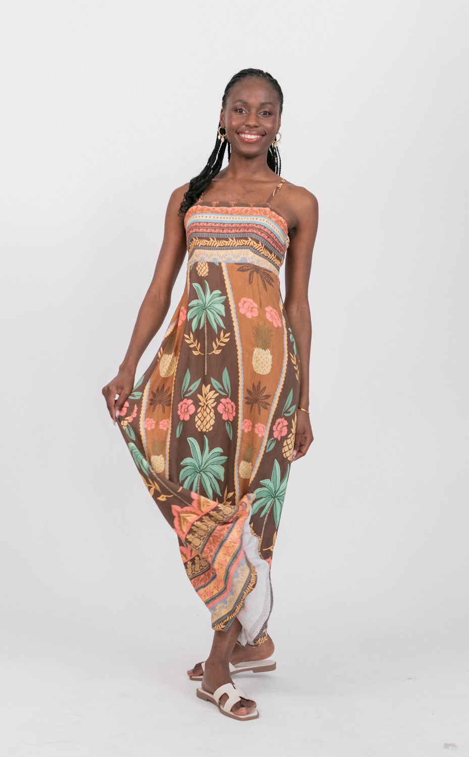 Calista Dress Coco Pineapple Print-DRESSES-kindacollection-Kinda