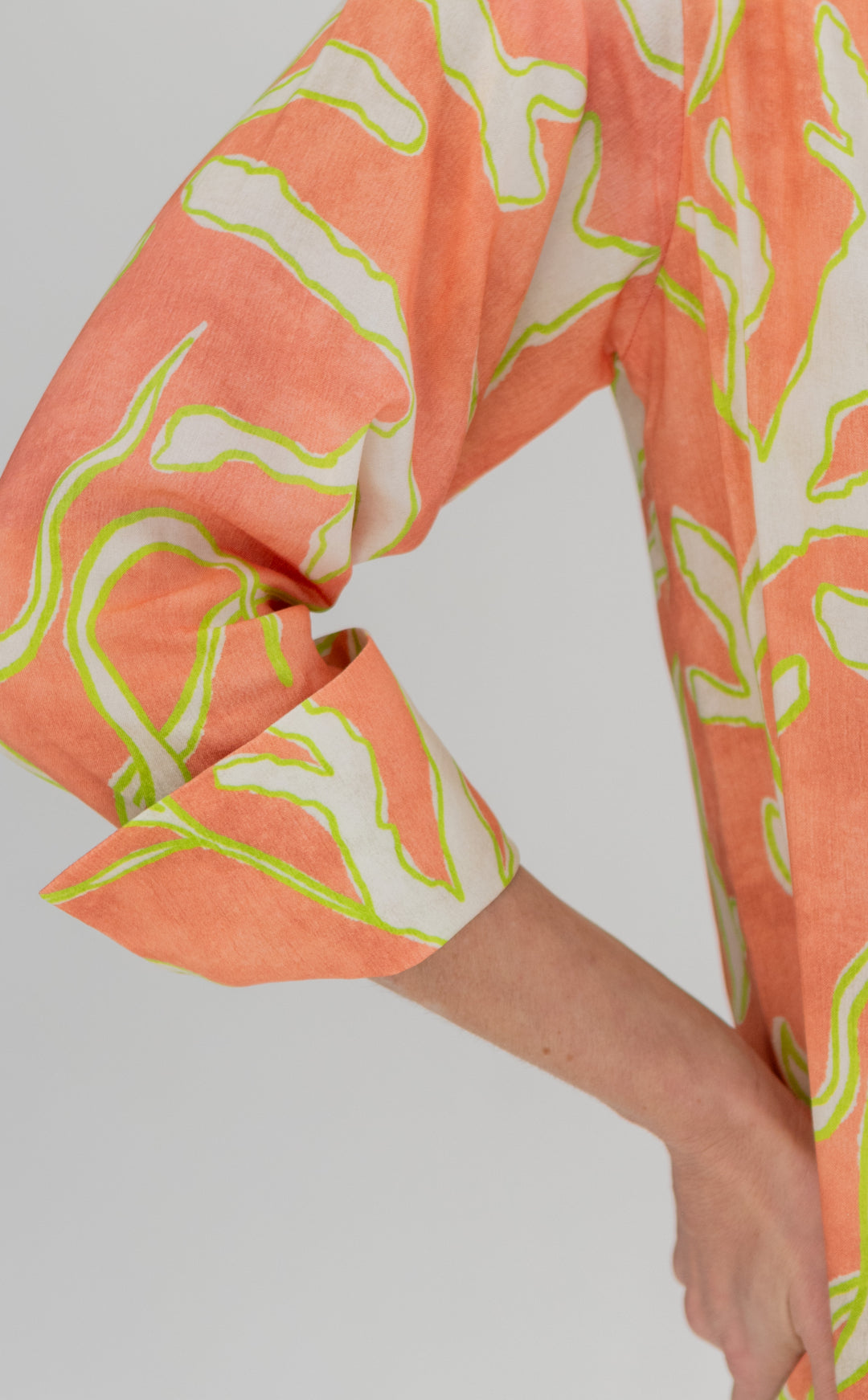 Evie Dress Lime Coral Print-DRESSES-kindacollection-Kinda