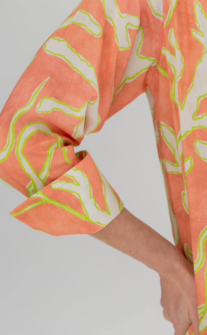 Evie Dress Lime Coral Print-DRESSES-kindacollection-Kinda