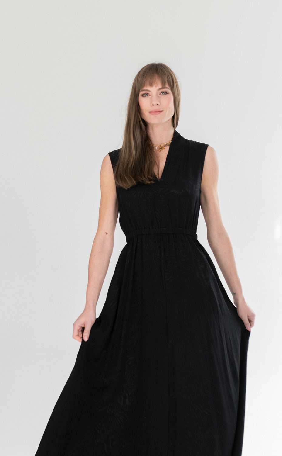 Sammi Dress Black Animal Print-DRESSES-kindacollection-Kinda