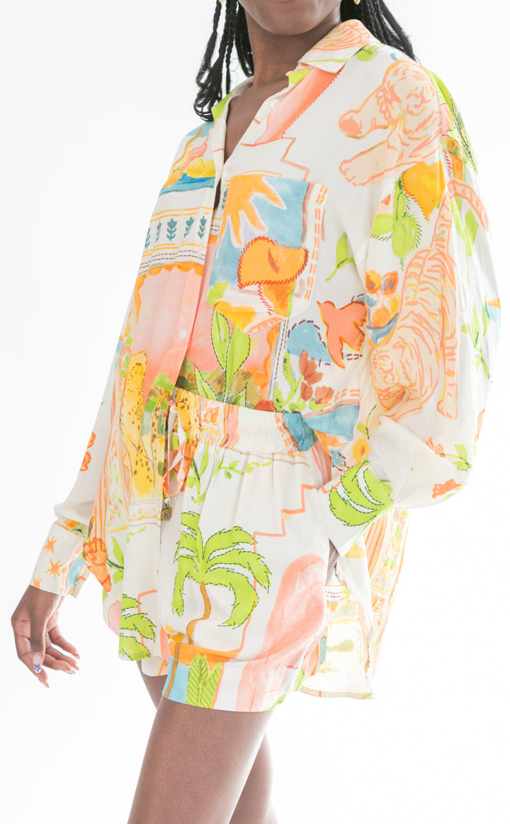 Mykonos Shorts Tiger-PANTS-kindacollection-Kinda