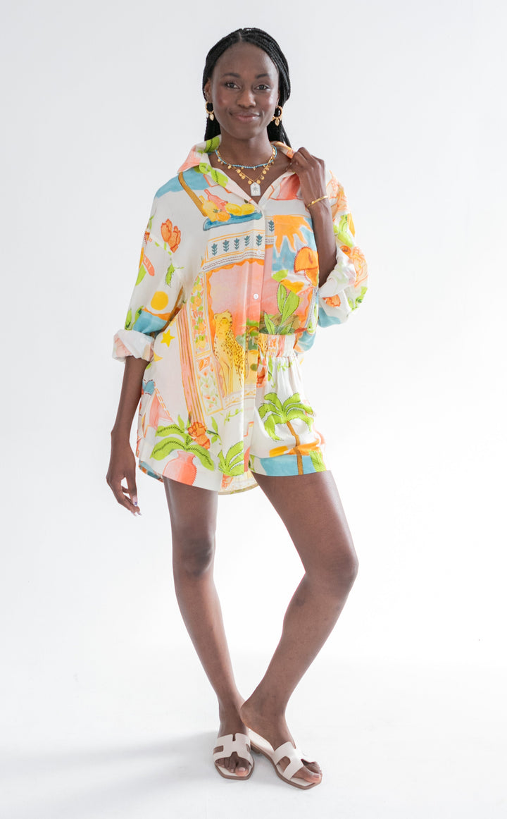 Mykonos Shorts Tiger-PANTS-kindacollection-Kinda