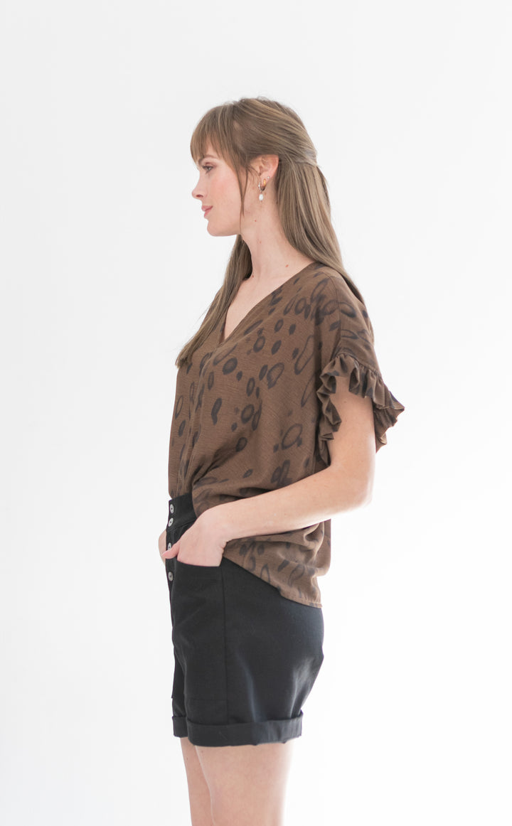 Mandy Blouse Animal Print-TOPS-kindacollection-Kinda