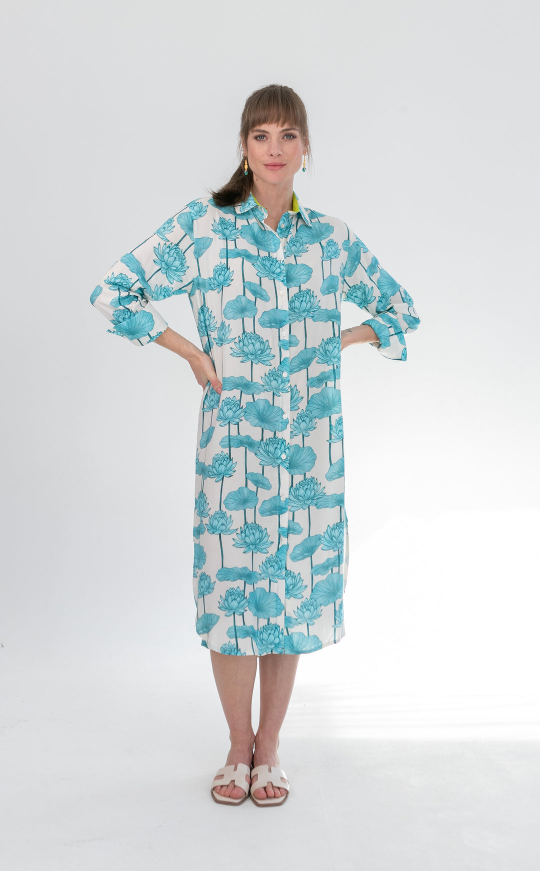 Evie Dress Blue Lotus-DRESSES-kindacollection-Kinda