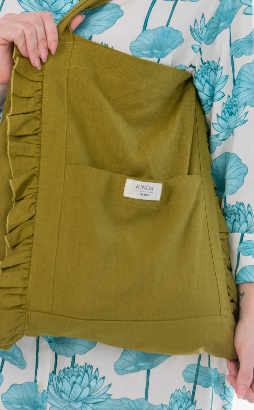 Dream Ruffle Bag Ecru Olive-ACCESSORIES-kindacollection-Kinda