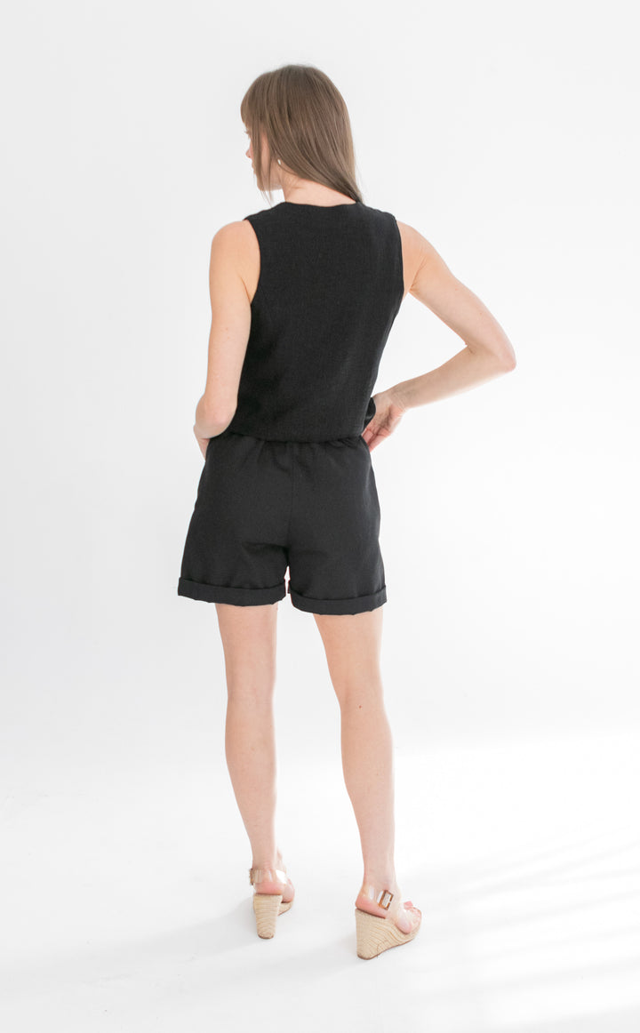 Eliana Shorts Black-PANTS-kindacollection-Kinda