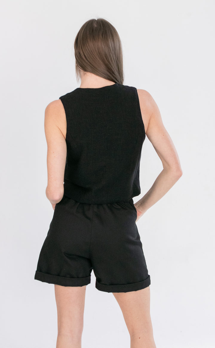 Eliana Shorts Black-PANTS-kindacollection-Kinda