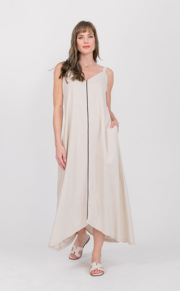 Phoebe Dress Natural-DRESSES-kindacollection-Kinda