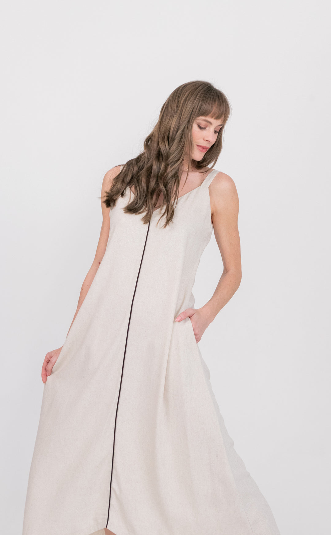 Phoebe Dress Natural-DRESSES-kindacollection-Kinda