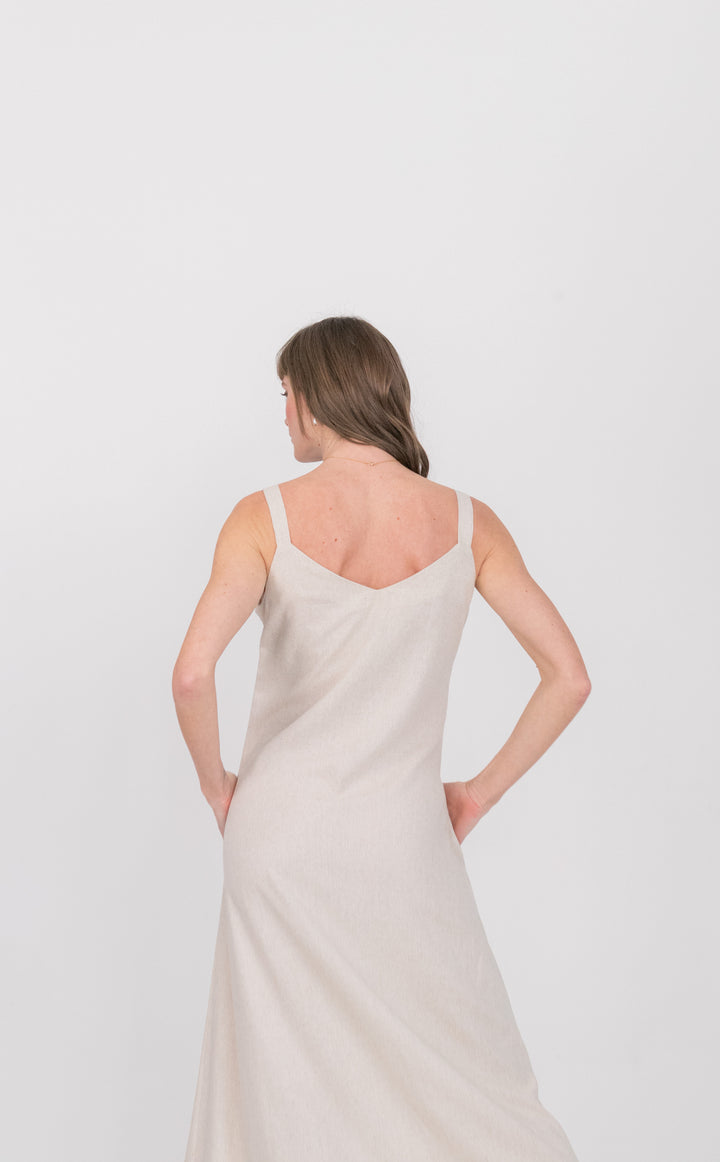 Phoebe Dress Natural-DRESSES-kindacollection-Kinda
