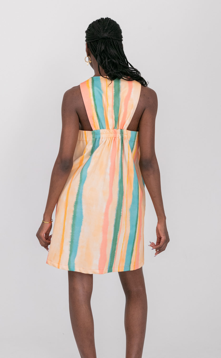 St Tropez Dress Coral Stripe-DRESSES-kindacollection-Kinda