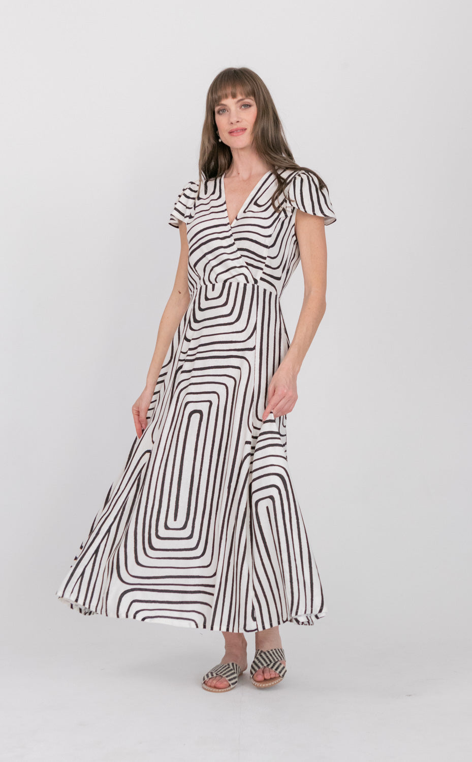 Lily Dress Black Geo-DRESSES-kindacollection-Kinda