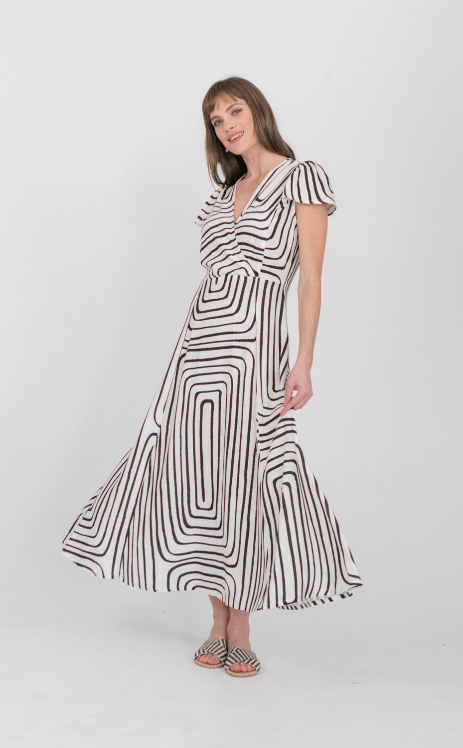 Lily Dress Black Geo-DRESSES-kindacollection-Kinda