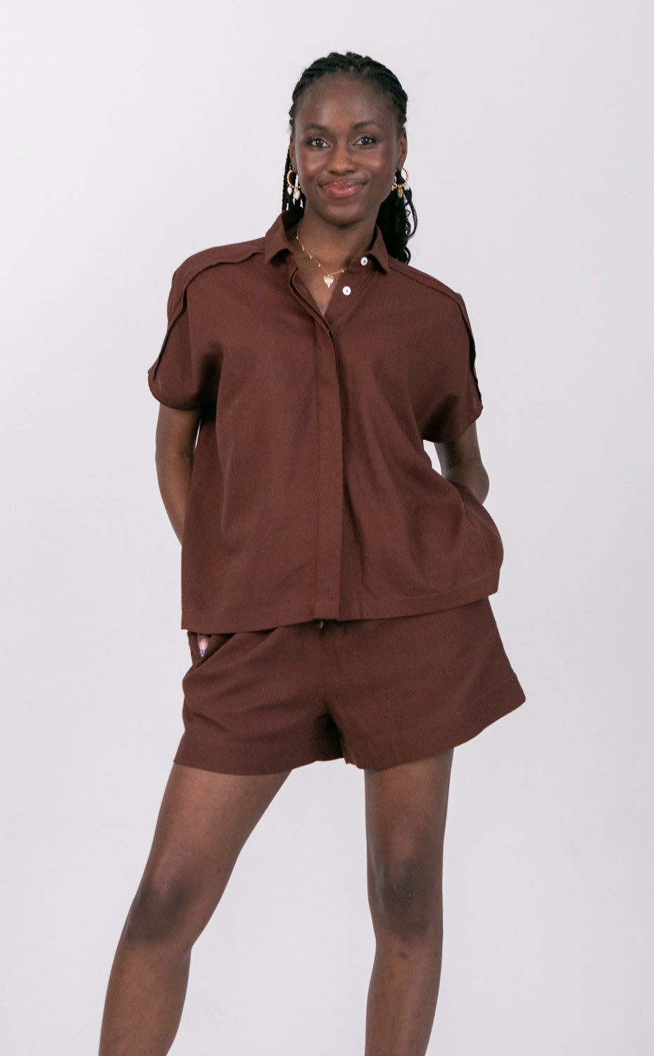 Mariam Shirt Milk Choc-TOPS-kindacollection-Kinda