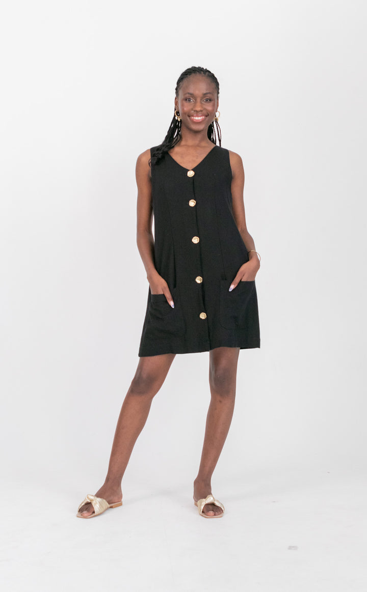 Waistcoat Dress Black-DRESSES-kindacollection-Kinda
