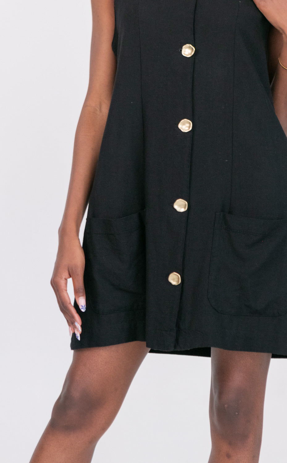 Waistcoat Dress Black-DRESSES-kindacollection-Kinda