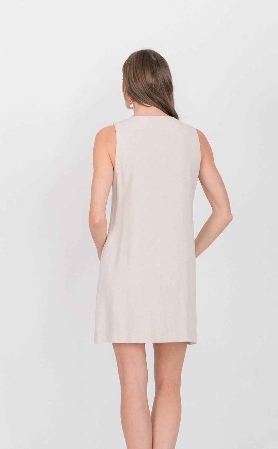 Waistcoat Dress Sand-DRESSES-kindacollection-Kinda