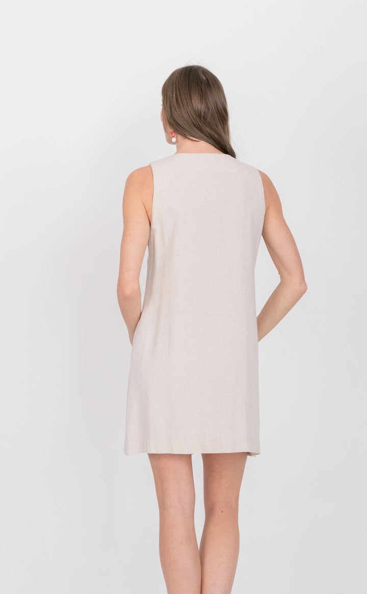 Waistcoat Dress Sand-DRESSES-kindacollection-Kinda