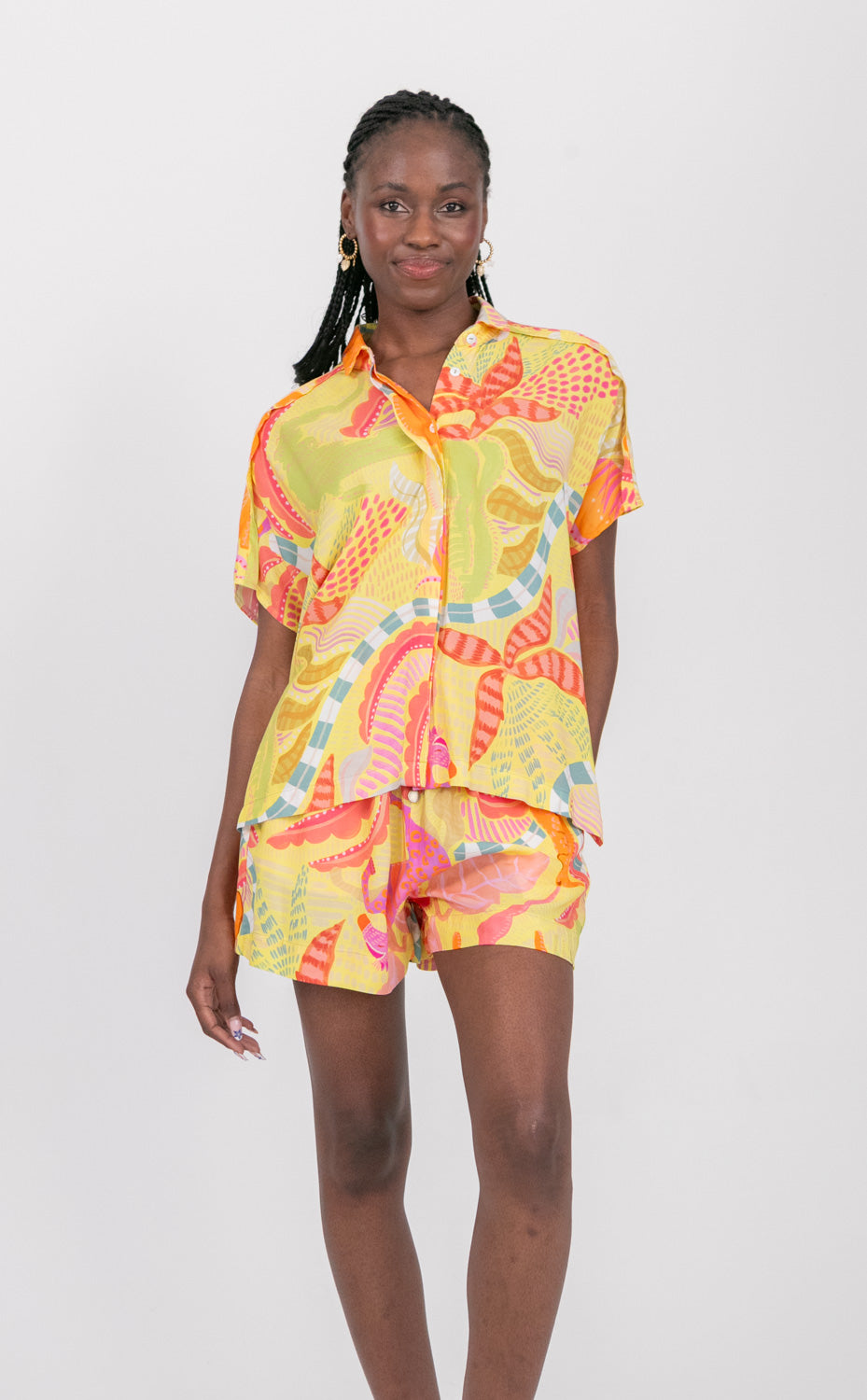 Mariam Shirt Lemoncello Tiger Print-TOPS-kindacollection-Kinda