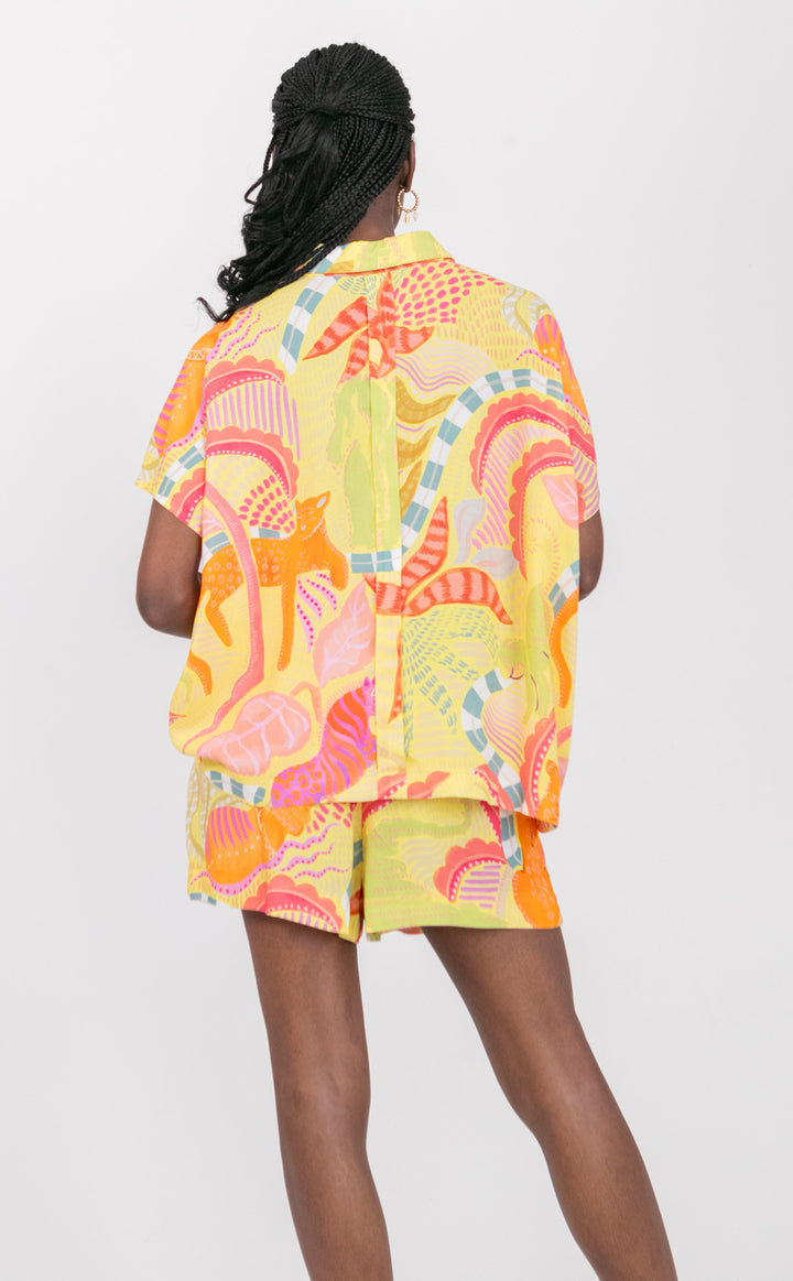 Mariam Shirt Lemoncello Tiger Print-TOPS-kindacollection-Kinda