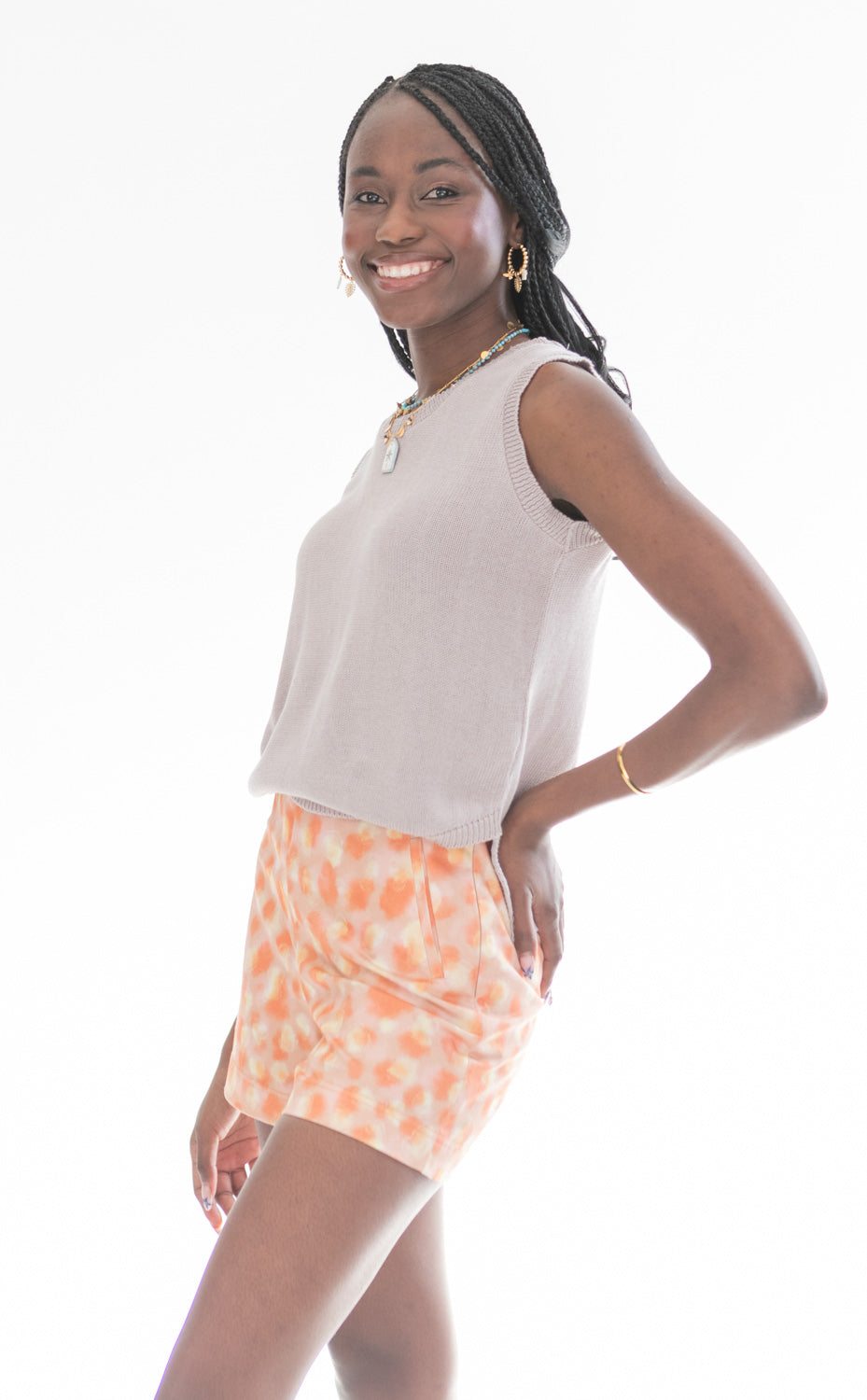 Bonny Shorts Coral Animal Print-PANTS-kindacollection-Kinda