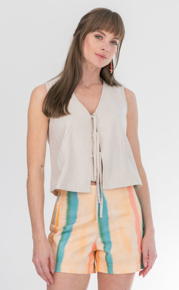 Wilson Waistcoat Sand-TOPS-kindacollection-Kinda