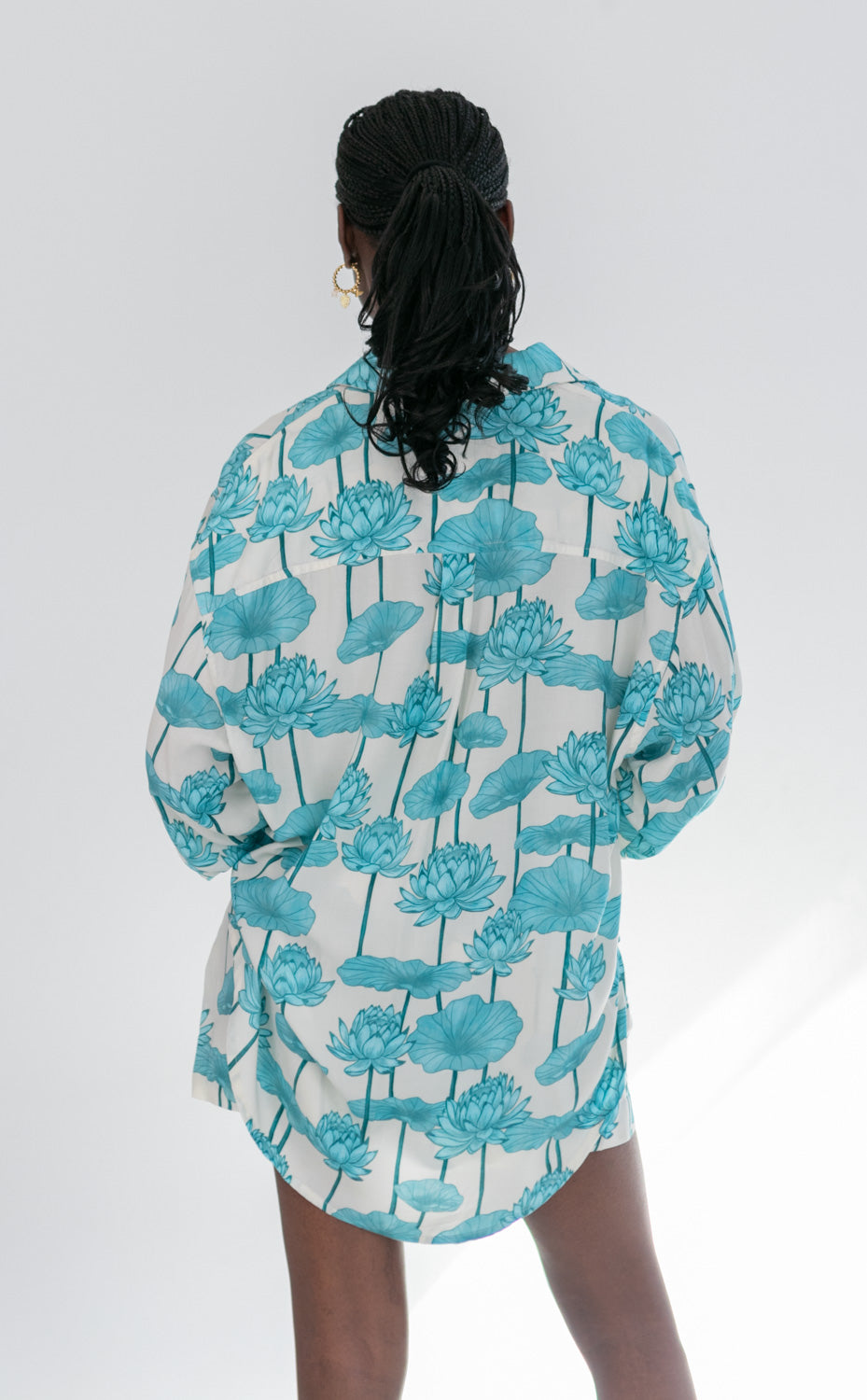 Charlotte Shirt Blue Lotus-TOPS-kindacollection-Kinda