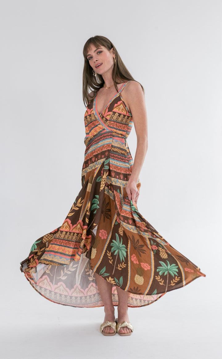 Kea Wrap Dress Coco Pineapple-DRESSES-kindacollection-Kinda