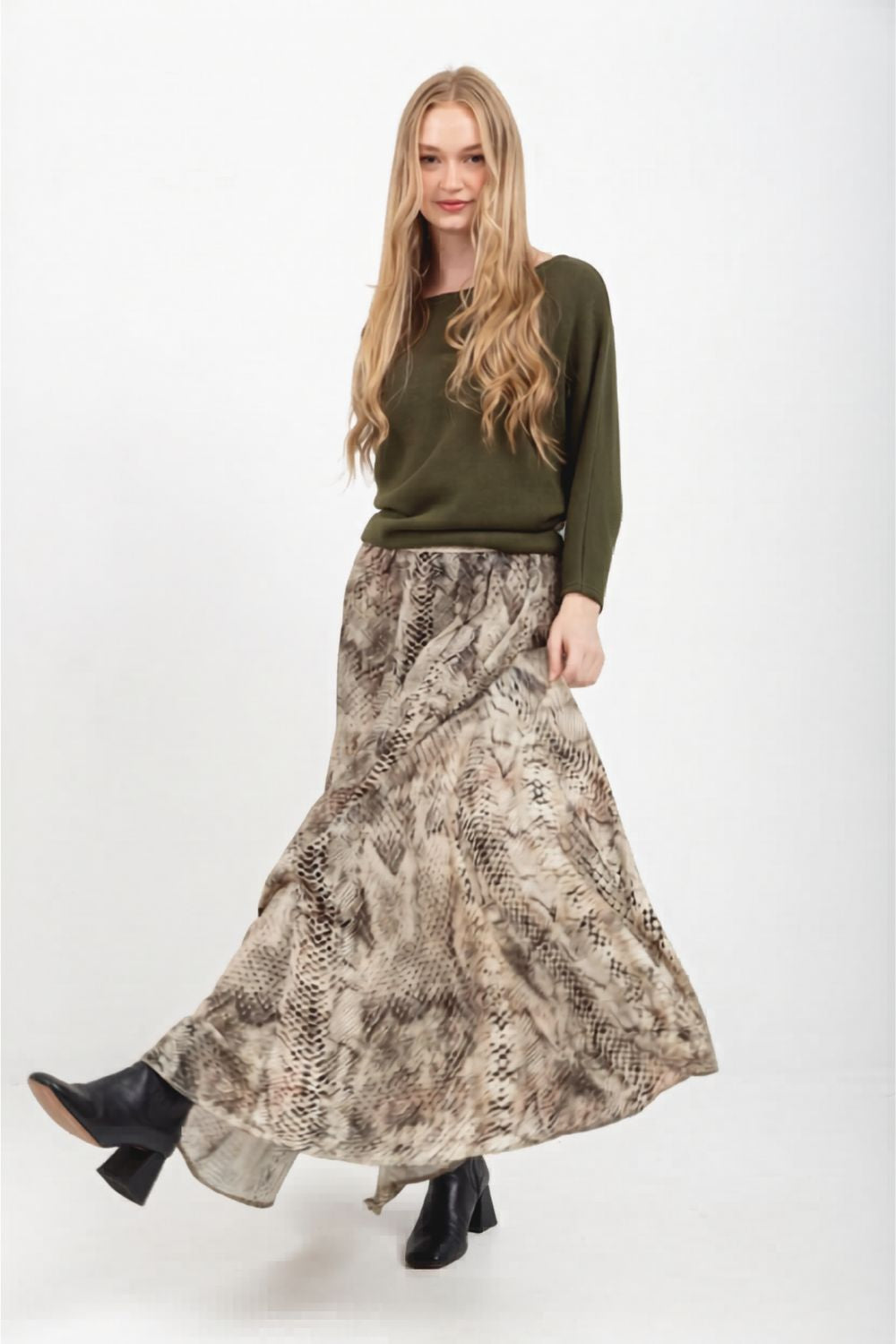 Belinda Skirt Green Snake