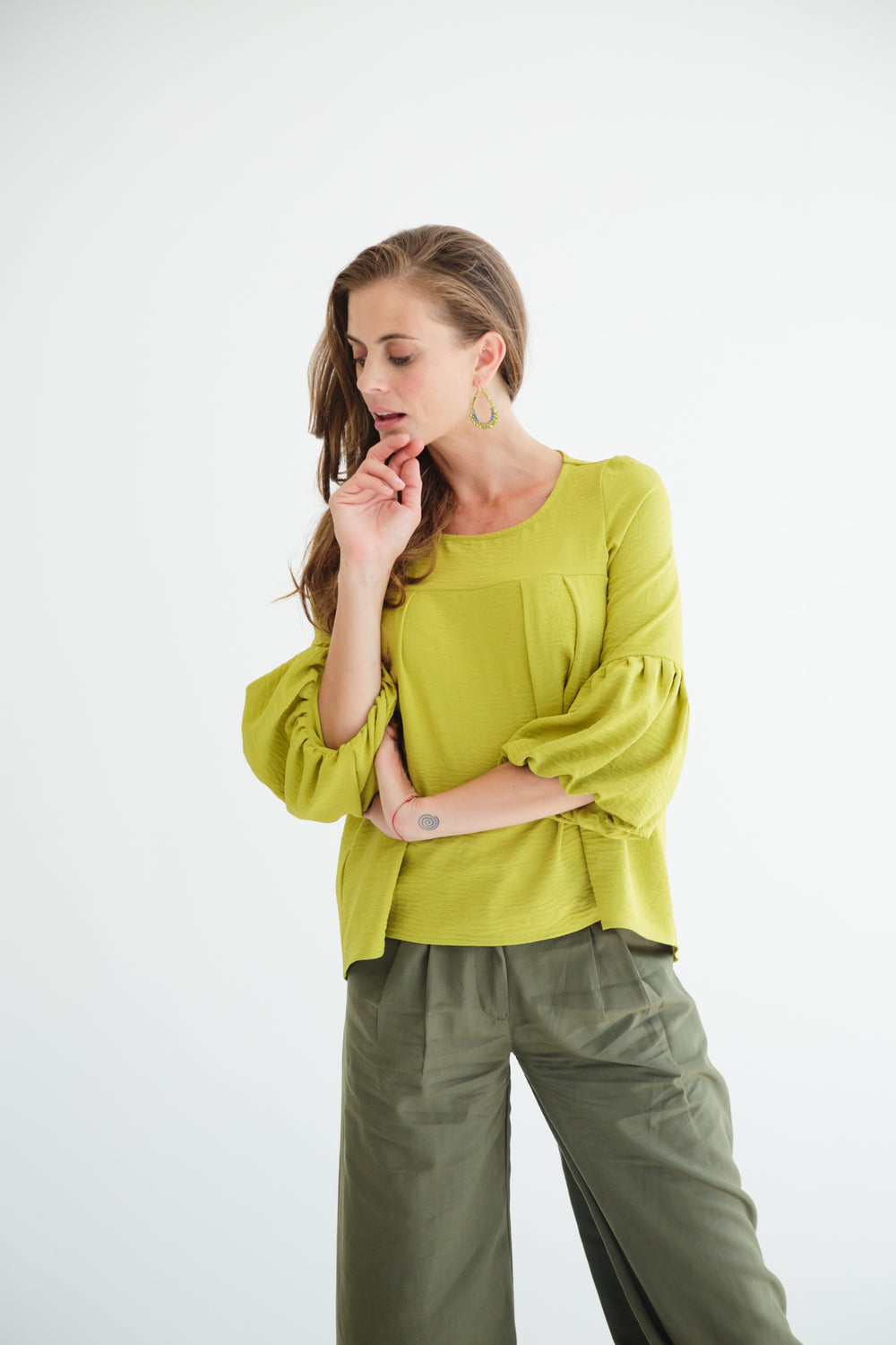 Diane Blouse Lime-TOPS-kindacollection-Kinda